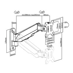 Avis Value Bras LCD - Bras de Moniteur - Hauteur réglable - Montage Mural - 4 articulations - Noir - Bras de Moniteur Mural - pour Un réglage Facile et fiable