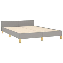 Maison Chic Lit adulte - Cadre Structure de lit avec tête de lit Contemporain Gris clair 140x190 cm Tissu -MN83908 pas cher