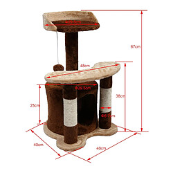 Helloshop26 Arbre à chat hauteur 65 cm avec corde en sisal griffoir jeux marron/ beige 16_0000011 pas cher