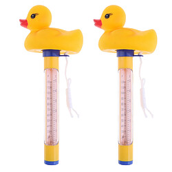 2x thermomètre jaune pour piscines et spas, température de l'eau flottante avec canard en corde