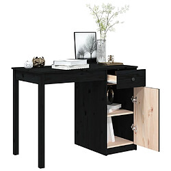 Maison Chic Bureau,Table de travail pour chambre Noir 100x50x75 cm Bois massif de pin -GKD33391 pas cher