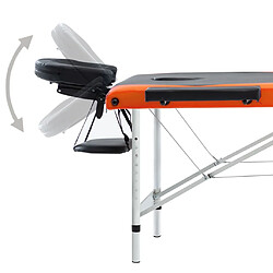 Acheter vidaXL Table de massage pliable 3 zones Aluminium Noir et orange