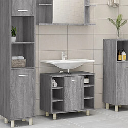 Maison Chic Armoire de bain,Meuble de rangement de salle de bain,Meuble haut Sonoma gris 60x32x53,5 cm Bois d'ingénierie -GKD317164