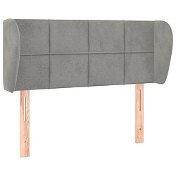 vidaXL Tête de lit avec oreilles Gris clair 83x23x78/88 cm Velours