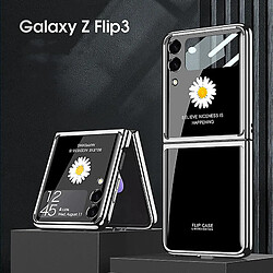 Universal Samsung Galaxy Z Flip 3 Boîtier de téléphone pliant Placage PC Case de protection en vitrail