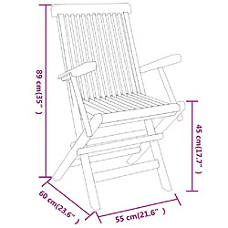 vidaXL Ensemble à manger de jardin 3 pcs Bois de teck massif pas cher