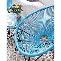 Avis Concept Usine Salon de jardin 2 fauteuils oeuf + table basse bleu ACAPULCO