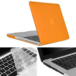 Wewoo Housse Étui Orange pour Macbook Pro 13,3 pouces Chapeau-Prince 3 en 1 givré Hard Shell de protection en plastique avec Keyboard Guard & Port prise de poussière