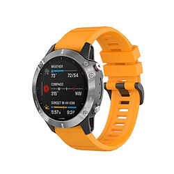 Bracelet en silicone Sport 26 mm avec boucle noire jaune pour votre Garmin Fenix 6X Pro