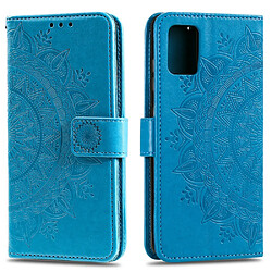 Etui en PU empreinte fleur cool bleu pour votre Samsung Galaxy A31