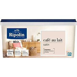 RIPOLIN Peinture Murale Toutes Pieces - Cafe au Lait Satin, 2,5L