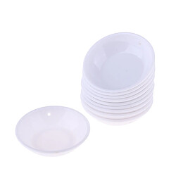 10pcs 1/3 Maison De Poupée Miniature Bols En Plastique Set Vaisselle Accessoires Blanc