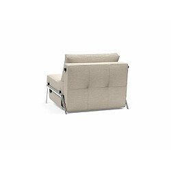 Inside 75 INNOVATION LIVING Fauteuil design CUBED 02 ALU convertible 200*90cm tissu Gris Sable Blida pas cher