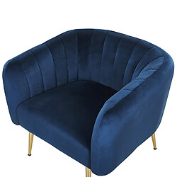 Beliani Fauteuil LACONIA Velours Bleu foncé pas cher