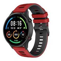 Bracelet en silicone 22mm rouge/noir pour votre Xiaomi Mi Watch Color Sports