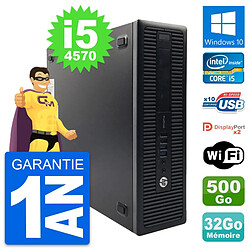 PC HP ProDesk 600 G1 SFF Intel i5-4570 RAM 32Go Disque 500Go Windows 10 Wifi - Occasion