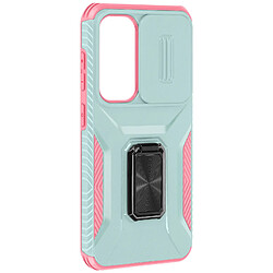 Avizar Coque pour Samsung Galaxy S24 Bague Support Cache caméra Turquoise