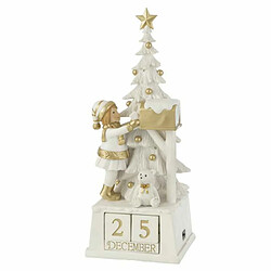 Paris Prix Calendrier Déco Sapin Noël - 49 cm Blanc Or