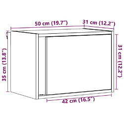 vidaXL Table de chevet murale avec lumières LED sonoma gris pas cher