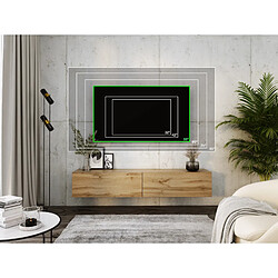 Acheter 3XELIVING Meuble TV suspendu, D: l : 170 cm, H : 34 cm, P : 32 cm CHÊNE WOTAN