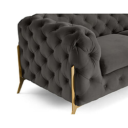 Acheter Lisa Design Camden - canapé 2 places chesterfield en velours - pieds en métal doré