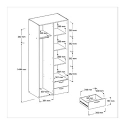 Acheter But Armoire DAILY2 avec 2 portes 2 tiroirs Blanc