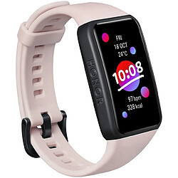 HONOR Band 6 Bracelet Intelligent 1.47 "AMOLED Couleur Écran Tactile Complet SpO2 Fréquence Cardiaque Sommeil Swim Stress Activity Tracker 5ATM Version Standard Imperméable( Rose)