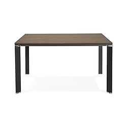 Mes Bureau 140x140x75 cm plateau noyer et métal noir - ALENA