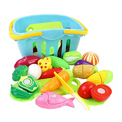 20pc Fruits Et Légumes Simulés Pour Enfants Cuisine Pretend Play Set Bleu