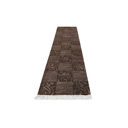 Avis Vidal Tapis de couloir en laine 396x79 brun Darya