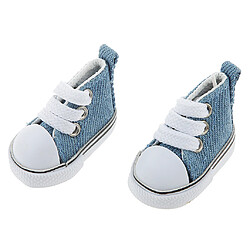 Avis Paire De Haut En Dentelle Haute Chaussures De Toile Pour 1/6 Poupée Bjd Bleu Accessoire Denim