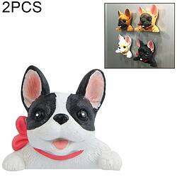 Wewoo Magnet Frigo 2 PCS Home Décoration Originalité Français Bouledogue Cravate 3D Magnétique Boucle Réfrigérateur Pâte