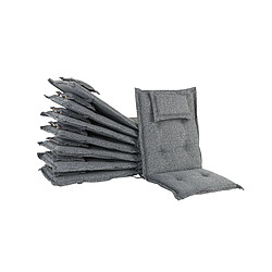 Beliani Set de 8 coussins en tissu gris pour chaises de jardin MAUI pas cher