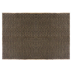 Pegane Tapis en jute coloris naturel / Noir - L. 120 x l. 170 cm