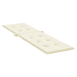 Avis vidaXL Coussin de chaise de terrasse crème (75+105)x50x4 cm