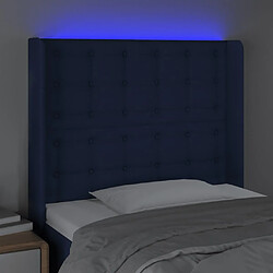 Avis vidaXL Tête de lit à LED Bleu 103x16x118/128 cm Tissu