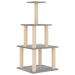 Helloshop26 Arbre à chat meuble tour grimper jouet grattage grattoir escalade plateforme avec griffoirs en sisal clair 111 cm gris 02_0022552