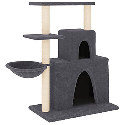 vidaXL Arbre à chat avec griffoirs en sisal Gris foncé 83 cm