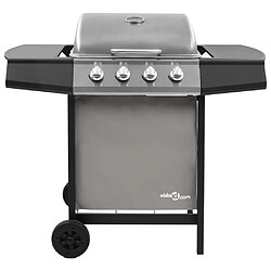 vidaXL Barbecue gril à gaz avec 4 brûleurs Noir et argenté