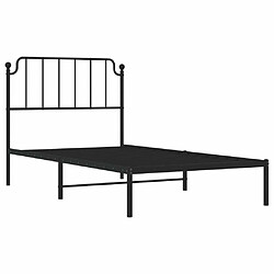 Acheter Maison Chic Cadre/structure de lit métal et tête de lit pour adulte - Lit Moderne Chambre noir 100x190 cm -MN47821