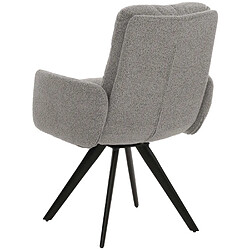 Decoshop26 Chaise de salle à manger chaise de cuisine pivotante position automatique tissu/textile bouclé gris clair avec accoudoir 04_0006286 pas cher