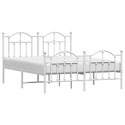 Avis Maison Chic Lit adulte - Lit simple Cadre de lit métal avec tête de lit/pied de lit,Structure du lit Contemporain pour chambre blanc 140x190cm -MN88777