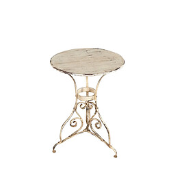 Avis Biscottini Table Ronde En Finition Blanc E Antique