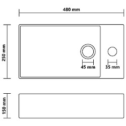 vidaXL Lavabo de salle de bain avec trop-plein Céramique Blanc mat pas cher