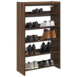 vidaXL Étagère à chaussures chêne marron 60x25x100 cm bois ingénierie