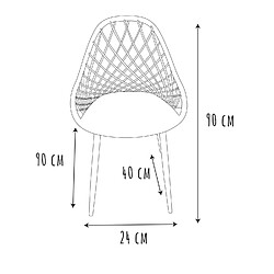 Toilinux Lot de 4 chaises d'extérieur Malaga en polypropylène - Blanc