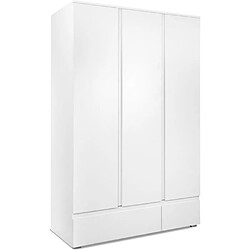 Cstore Armoire IMAGE 60B - Décor blanc mat - 3 portes + 2 tiroirs - L121,6 x H191 x P55 cm