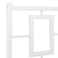 Vidaxl Cadre de lit métal avec tête de lit/pied de lit blanc 140x190cm pas cher