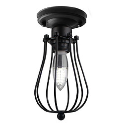 Stoex Créative Plafonnier Lampe de Plafond en Métal Fer Luminaire E27 Edison Noir pour