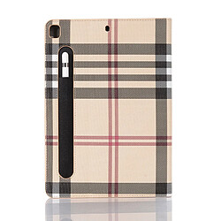 Avis Wewoo Housse Étui Coque Pour iPad 10.2 / 10.5 Plaid Texture en cuir à rabat horizontal avec support et fentes cartes et portefeuille blanc